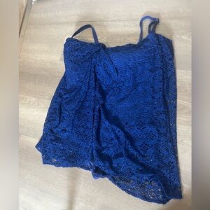 Ralph Lauren Royal Blue Lace One-Piece Swimsuit